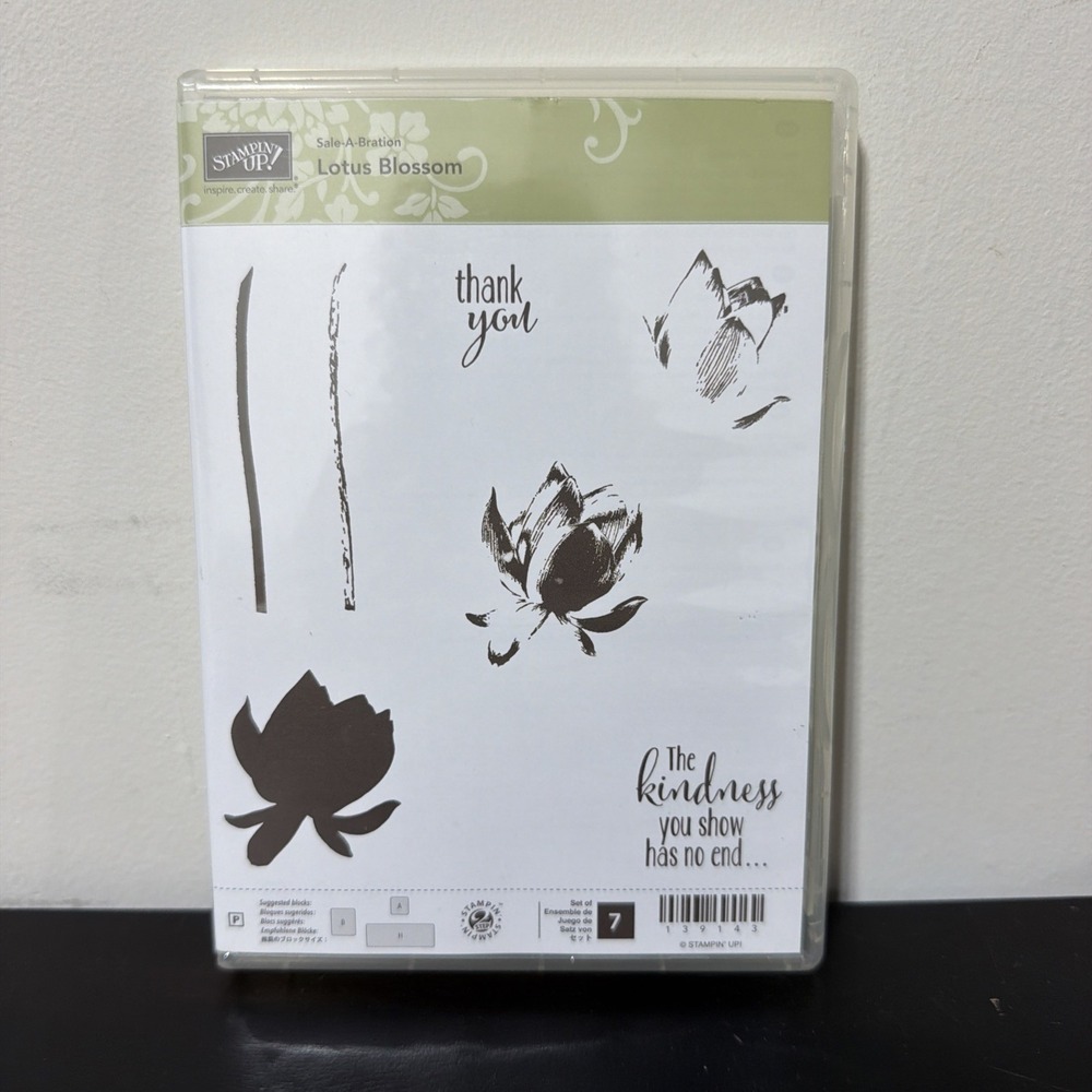 Stampin' Up! Stamp Set LOTUS BLOSSOM Set Floral Thanks Kindness